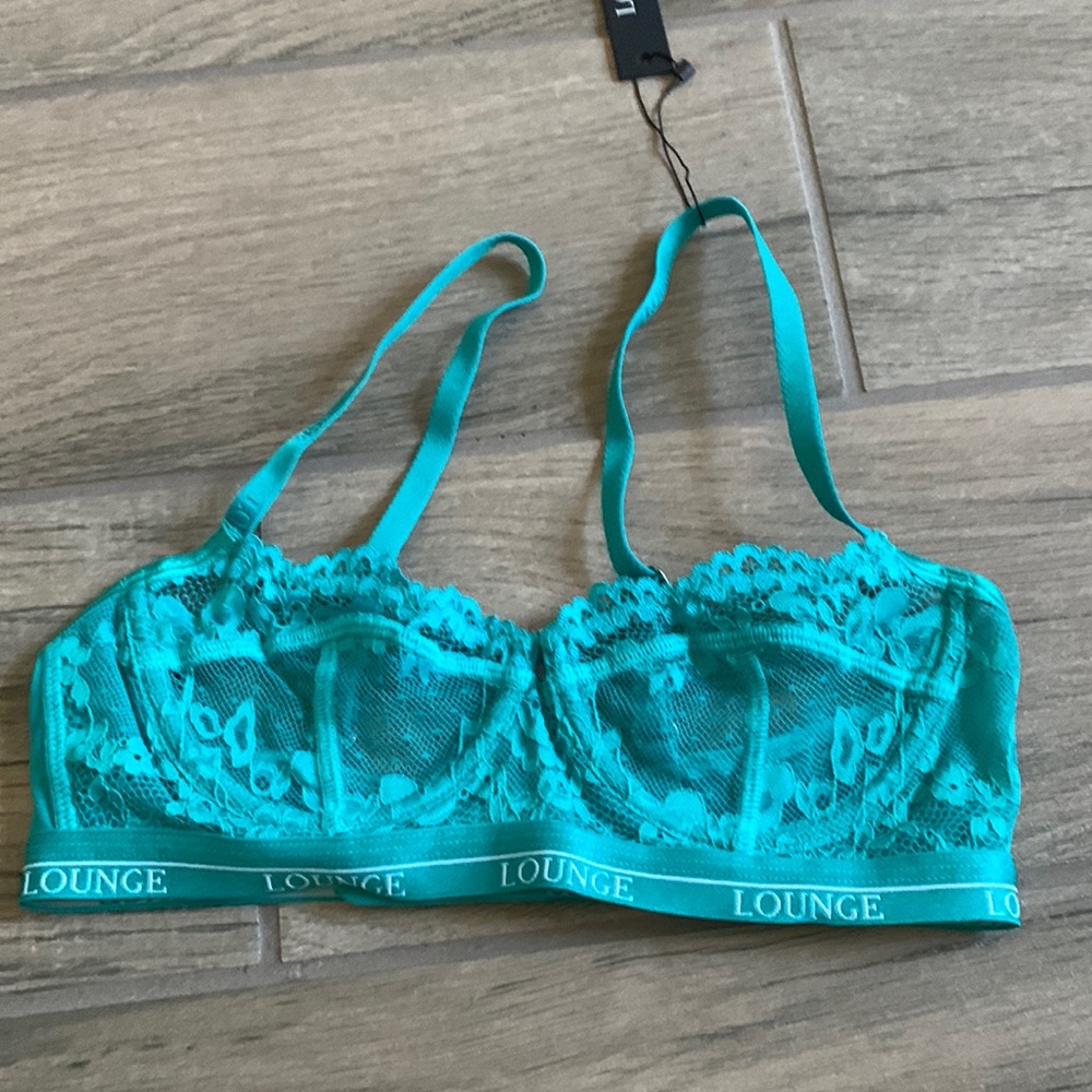 Lounge teal lace bra